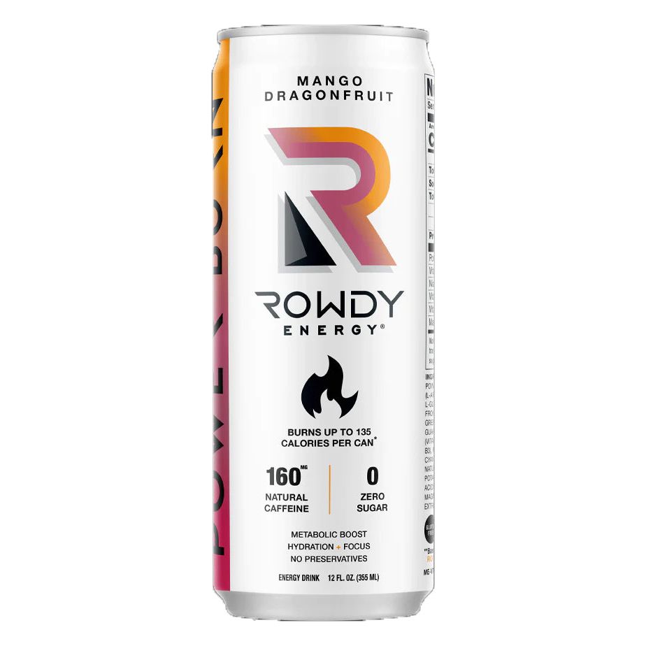 ROWDY ENERGY: Beverage Power Burn Mango Dragon fruit, 12 FO