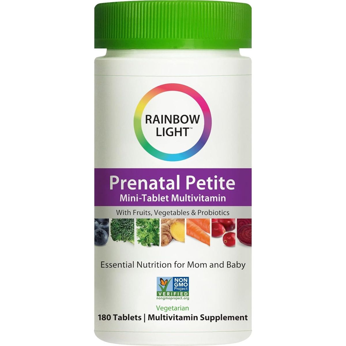 RAINBOW LIGHT: Prenatal Petite Mini Tablet Food Based Multivitamin, 180 Tablets