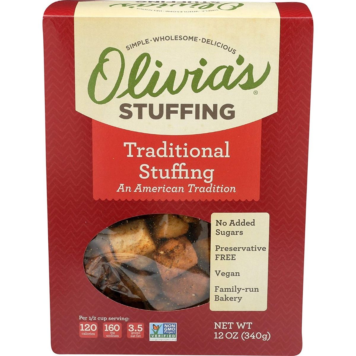 OLIVIAS CROUTONS: Traditional Stuffing, 12 oz