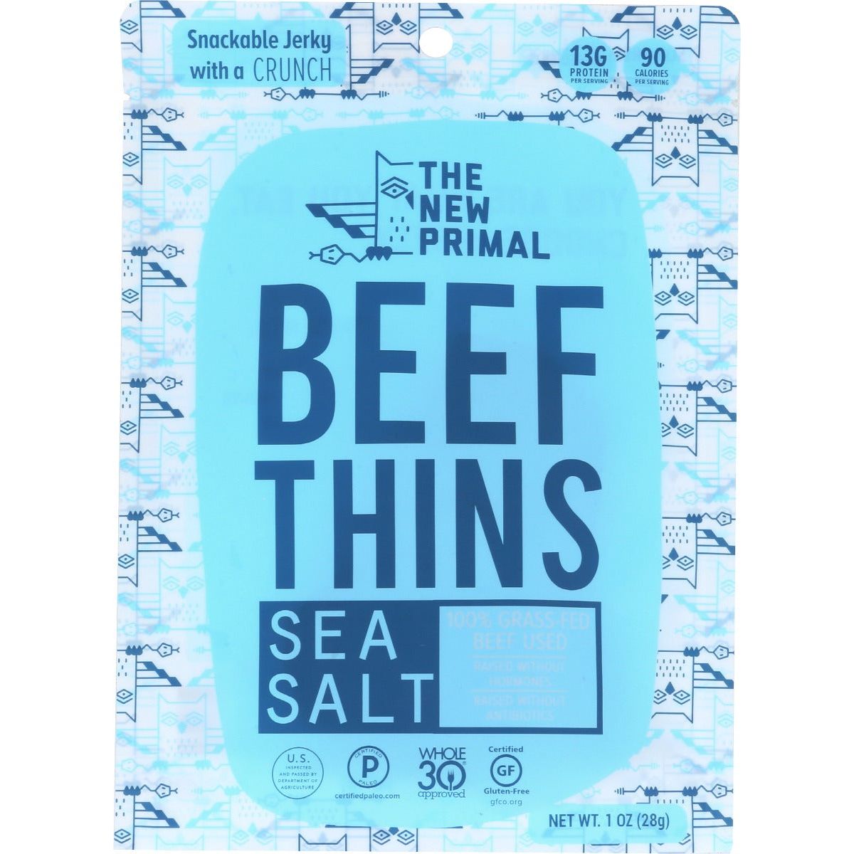 THE NEW PRIMAL: Beef Thins Sea Salt, 1 oz