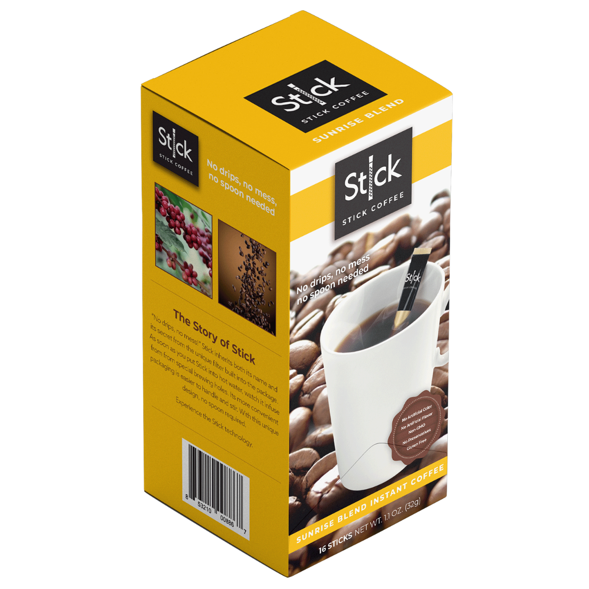 STICK BEVERAGES: Sunrise Blend Instant Coffee, 16 pc