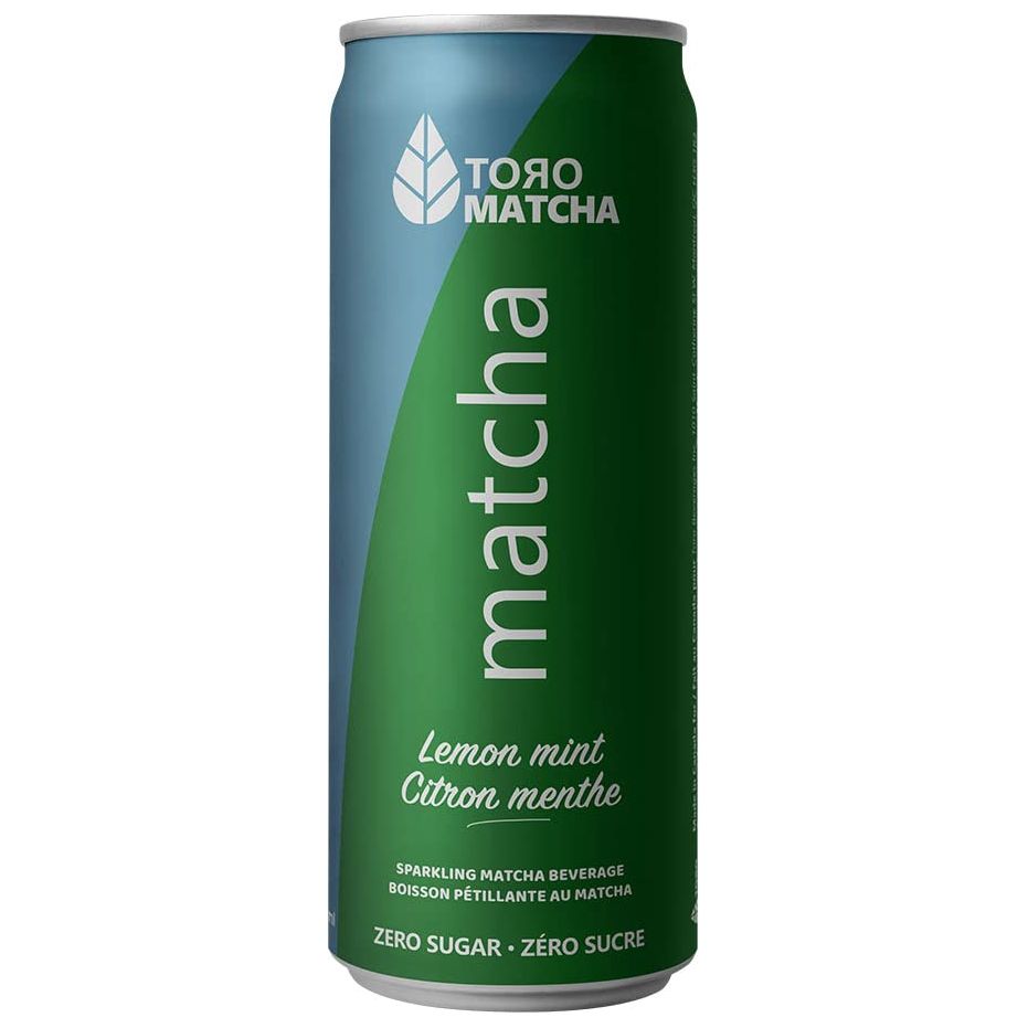 TORO MATCHA: Lemon Mint Zero Sugar Sparkling Matcha, 12 fo
