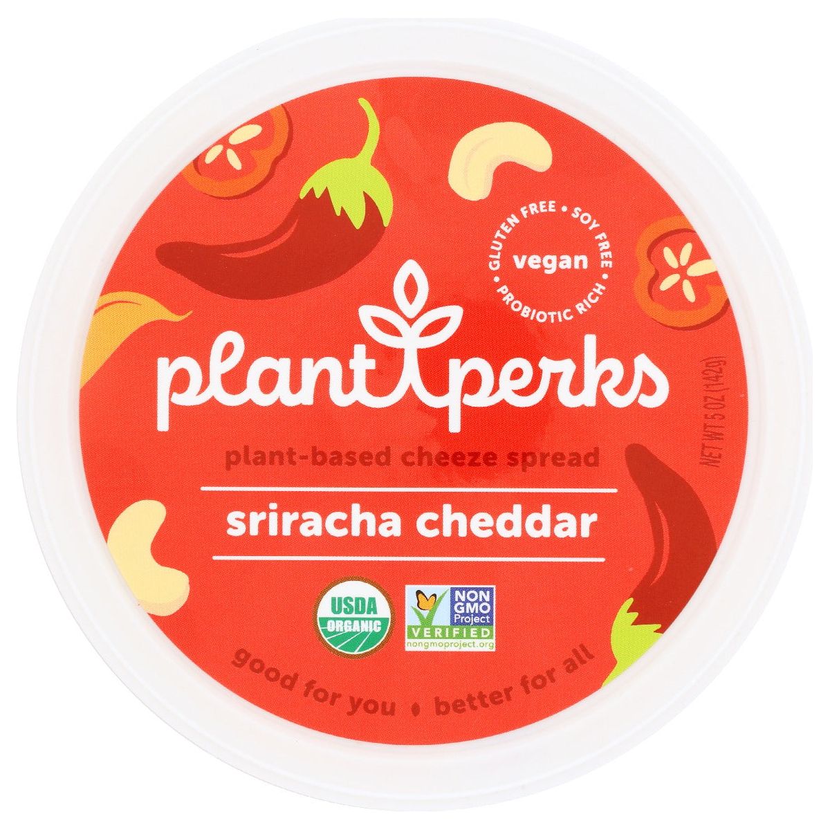 PLANT PERKS: Cheeze Spread Srirach Chd, 5 oz