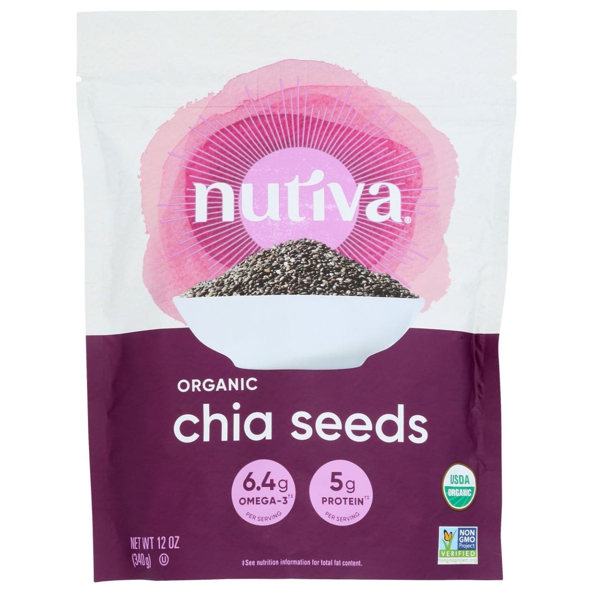 NUTIVA: Organic Chia Seeds, 12 oz