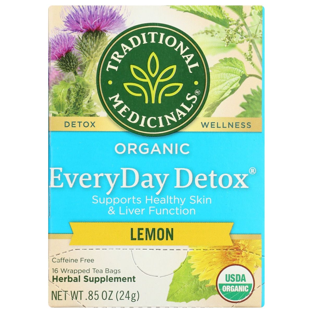 TRADITIONAL MEDICINALS: Everyday Detox Lemon Tea, 16 bg