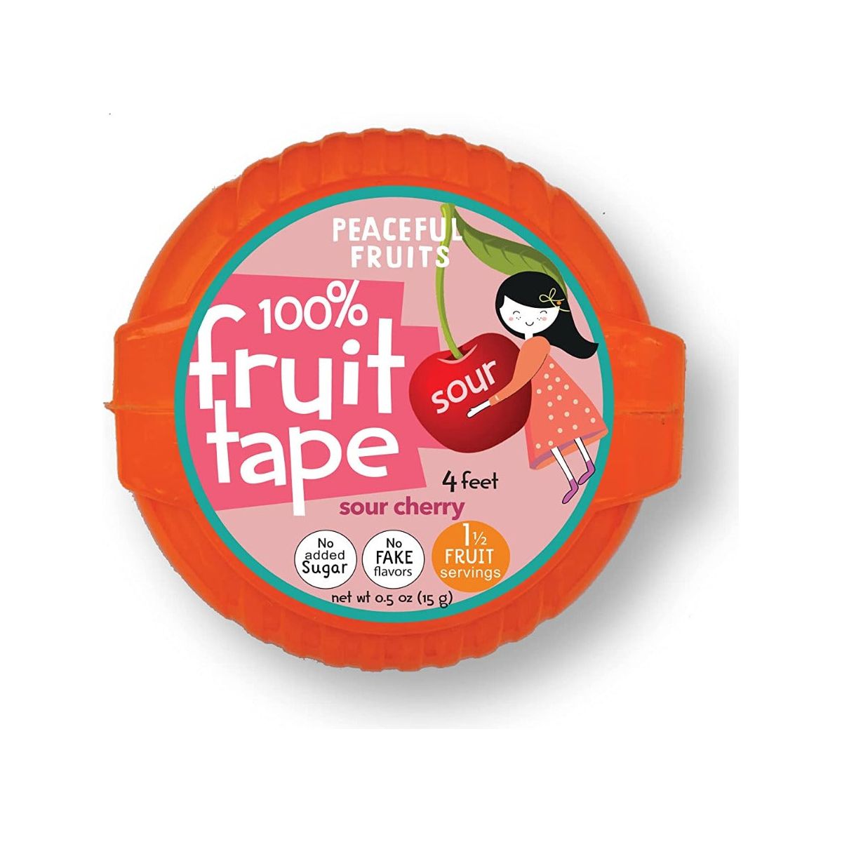 PEACEFUL FRUITS: Sour Cherry Candy Fruit Tape, 0.5 oz