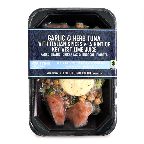 PRISTINE SEAFOODS: Tuna Meal Garlic And Herb, 12 oz