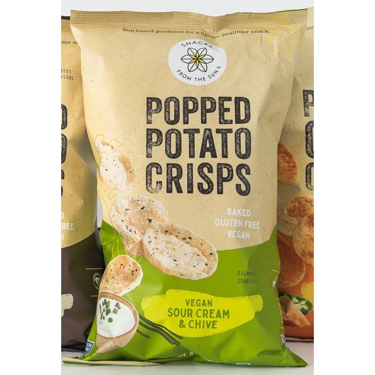 SNACKS FROM THE SUN: Popped Potato Crisps Vegan Sour Cream Chive, 6 oz