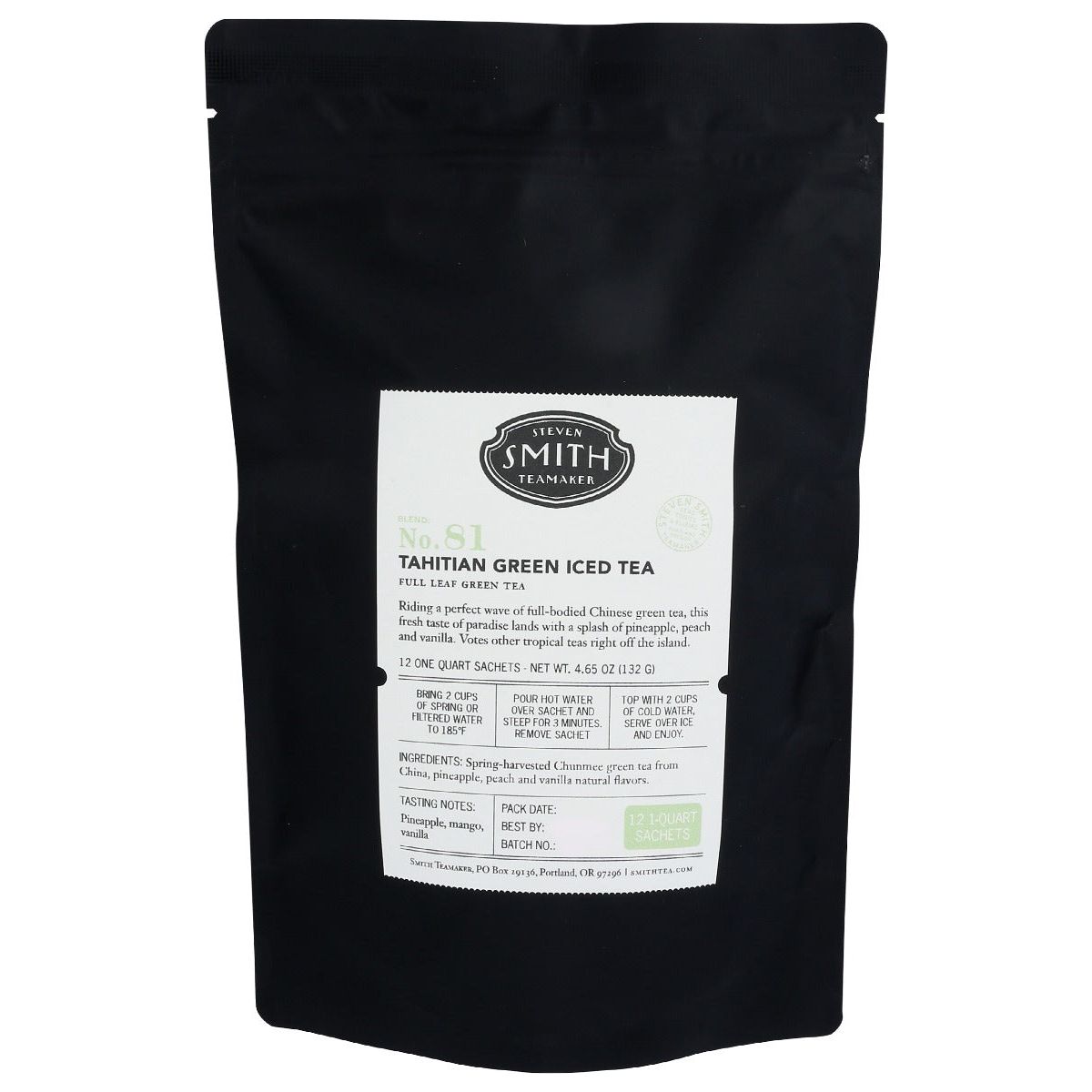 SMITH TEAMAKER: Tahitian Green Iced Tea, 12 bg