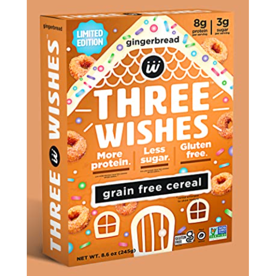 THREE WISHES: Cereal Grainfree Gngrbrd, 8.6 OZ