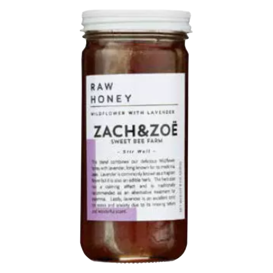 ZACH & ZOE SWEET BEE FARM: Wildflower Honey With Lavender, 8 oz
