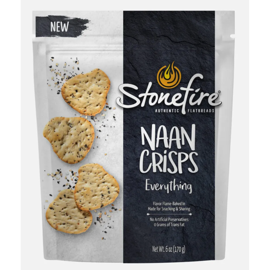 STONEFIRE: Crisps Naan Everything, 6 OZ