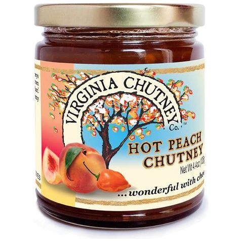 VIRGINIA CHUTNEY CO: Hot Peach Chutney, 4.4 oz