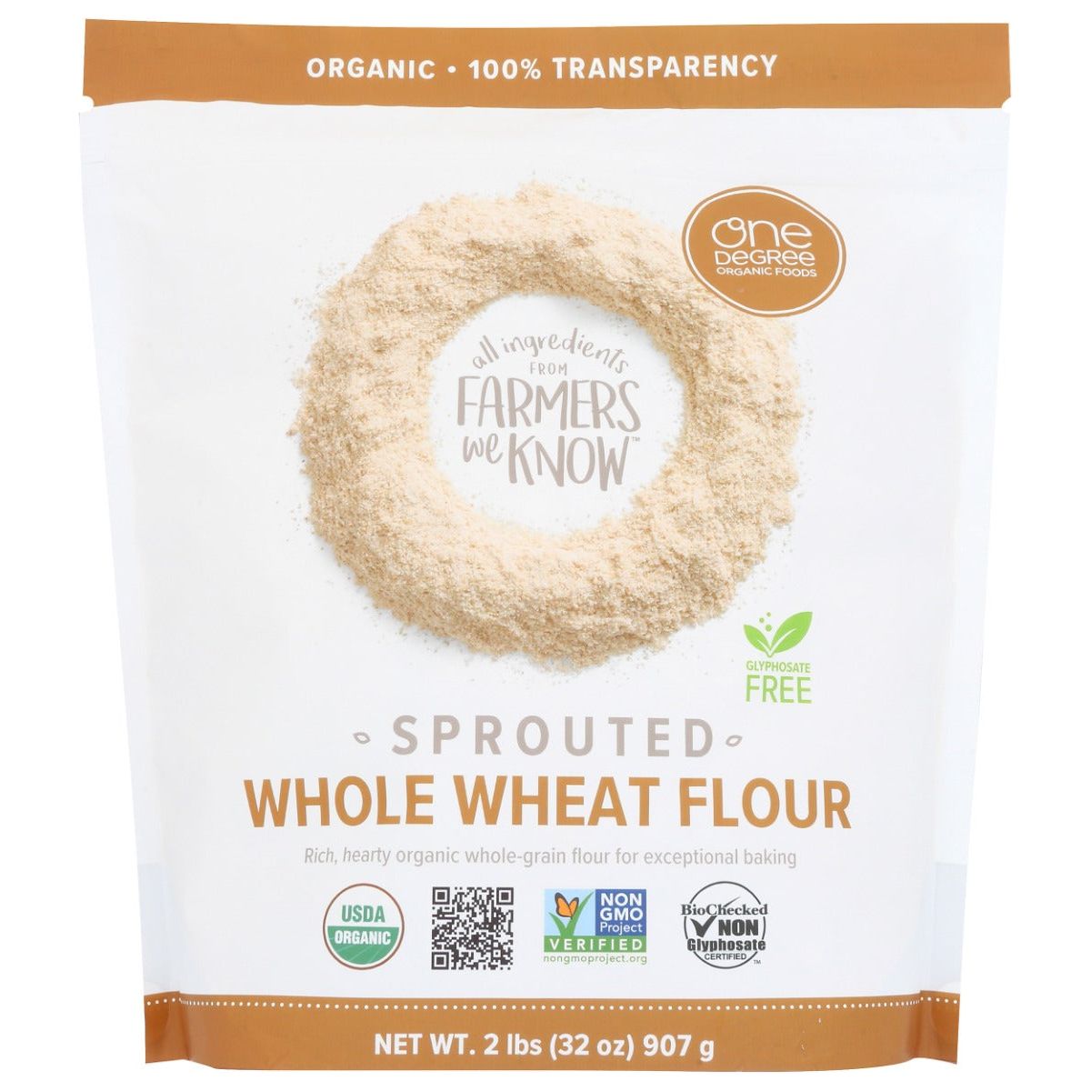 ONE DEGREE: Organic Sprouted Whole Wheat Flour, 32 oz