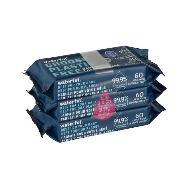 WATERFUL: Water Baby Wipes, 180 ea