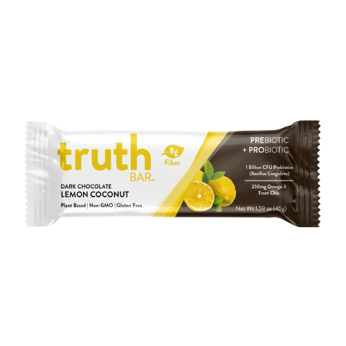 TRUTH BAR: Dark Chocolate Lemon Coconut Bar, 1.59 oz