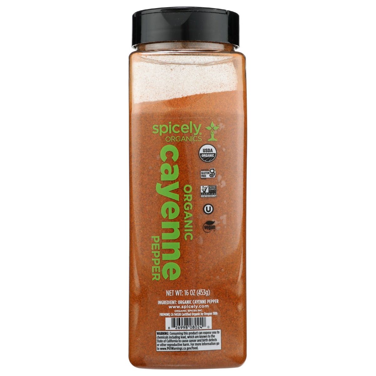 SPICELY ORGANICS: Organic Cayenne Pepper, 16 oz
