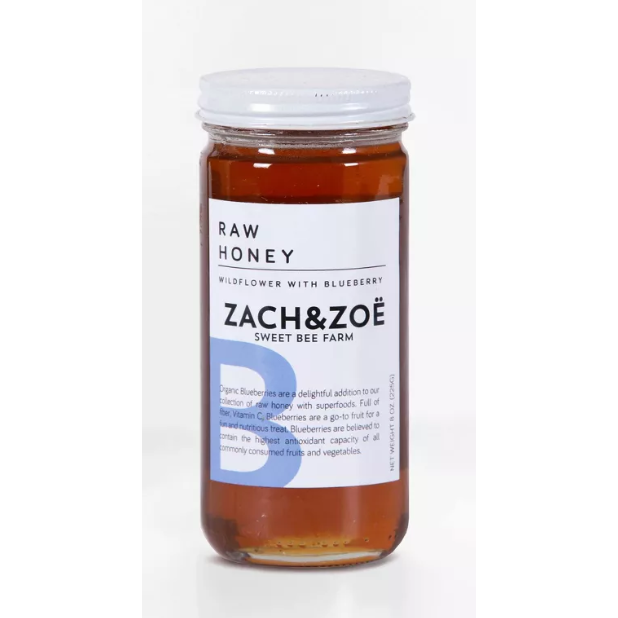 ZACH & ZOE SWEET BEE FARM: Wildflower Honey With Blueberry, 8 oz